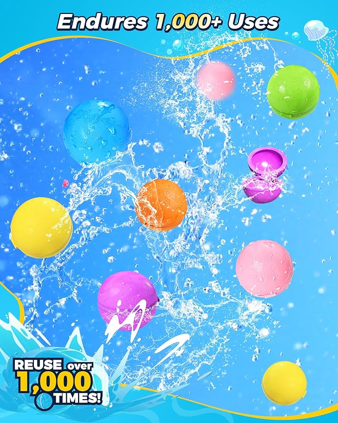 SOPPYCID Water Balloons Reusable Splash Ball, Latex-free Water Bomb Pool Toys - Image 4