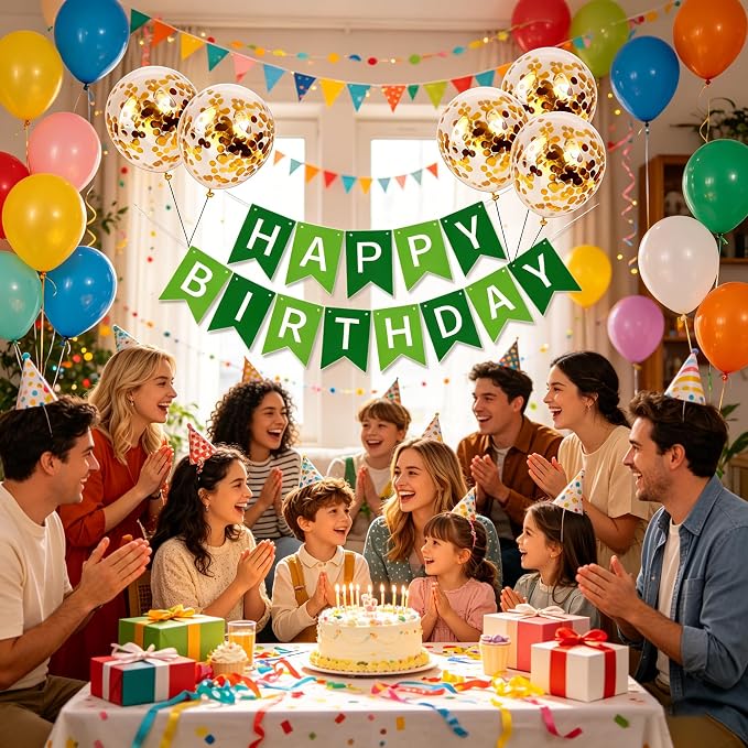 Happy Birthday Banner Sign Bunting Hanging Decorations - Image 4
