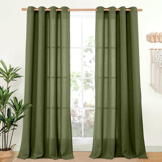 YoungsTex Extro Long Linen Curtains 108 Inch Length by YoungsTex
