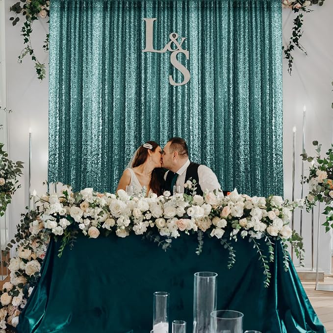 4×8FT-2PCS Hunter Sequin Backdrop Curtains Panels, Photography Backdrop Glitter - Image 2