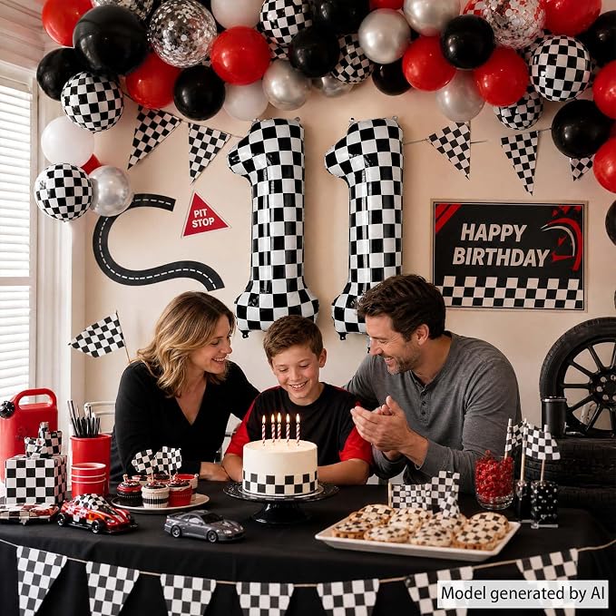 40 Inch Checkered Number 11 Balloon, self-sealing, air/helium, - Image 5
