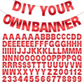DIY Banner Kit with Letters Bright Red Customizable Birthday Banners Graduation by mifengda