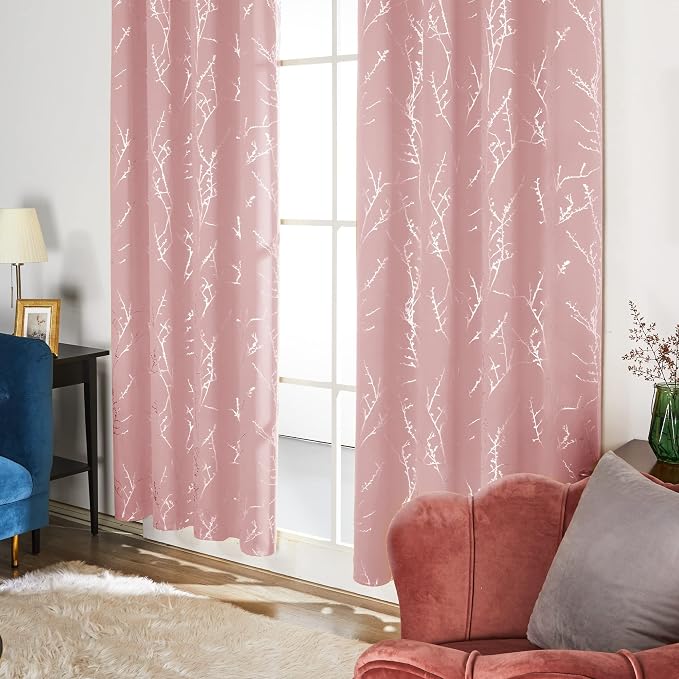 Deconovo Blackout Curtains, Coral Pink Thermal Insulated Grommet Drapes - Image 4