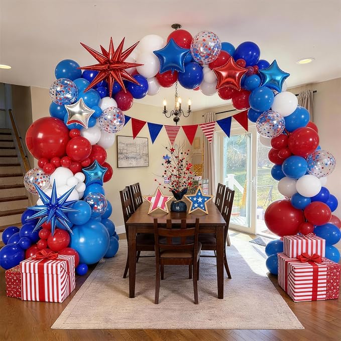 Red White and Blue Balloons Garland Arch Kit - Image 6