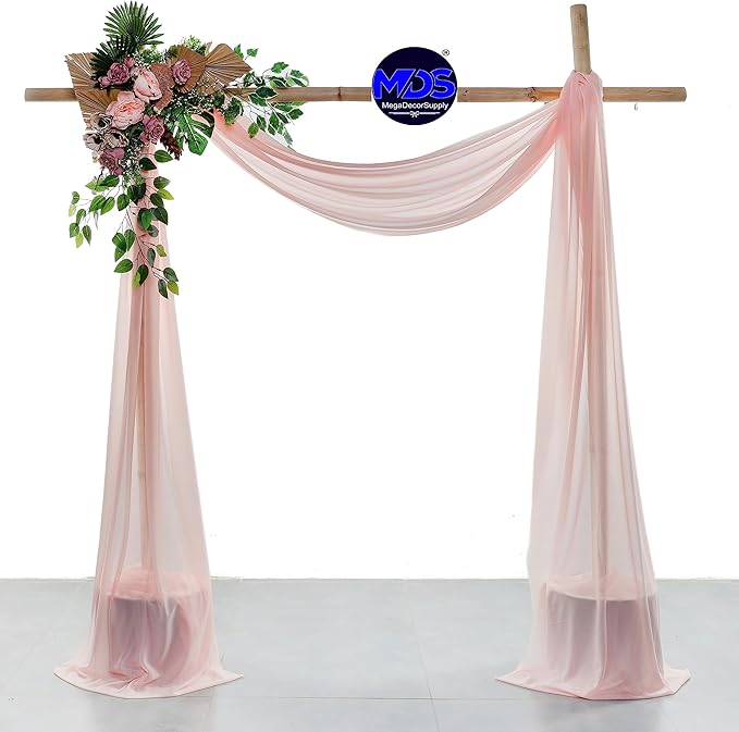 MDS Halloween Chiffon Draping Fabric - 1 Panel, 30" Wide x 75ft Long - Sheer Spooky Arbor & Canopy Drapery for Haunted House Backdrops, Party Ceilings, DIY Costumes & Themed Events - Dusty Rose