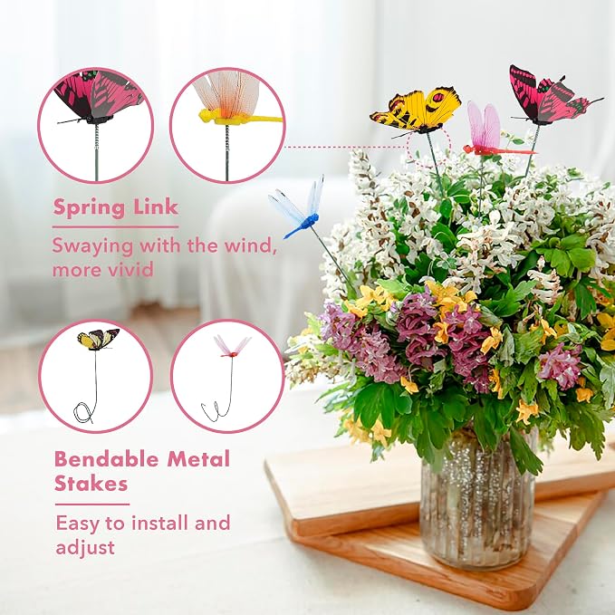 80 Pcs Decorative Butterfly Garden Stakes, 11.4 inch Waterproof Butterfly Picks - Image 3