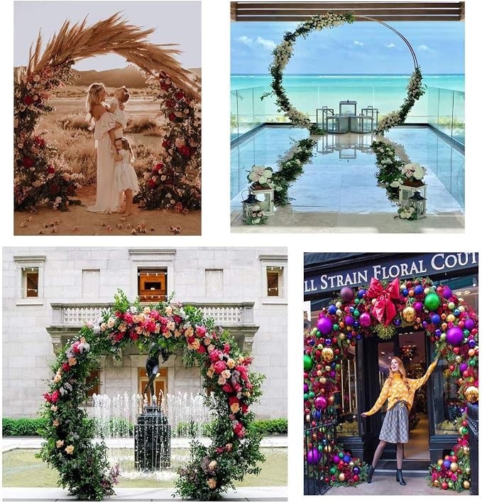 LANGXUN 9ft Large Size Metal Circle Balloon Arch Stand Decoration, Indoor - Image 7