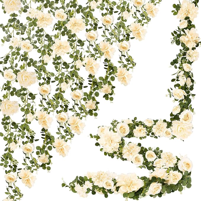 Findosom Total 12.4Ft Artificial Flowers Garlands by Findosom