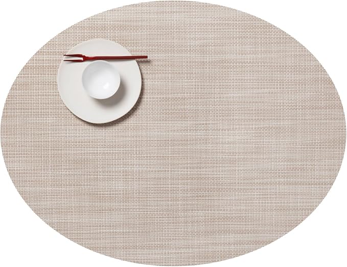 Chilewich Mini Basketweave Placemats, Woven Oval Placemats Set of 4 | Reusable by Chilewich