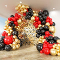 153Pcs Red and Black Gold Balloons Garland Arch Kit by PTGOLUO