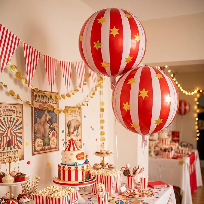 Carnival Red & Pink Foil Balloons 22in 6ct – Circus Party Decorations | Vibrant - Image 6