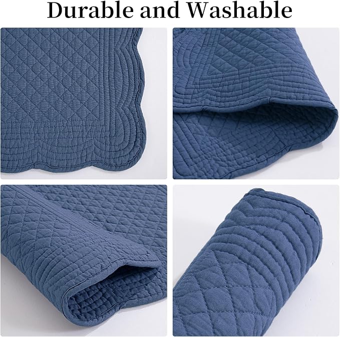 HOMBYS Quilted Placemats Set of 6 Washable-13x18 inches Rectangular Placemats - Image 7