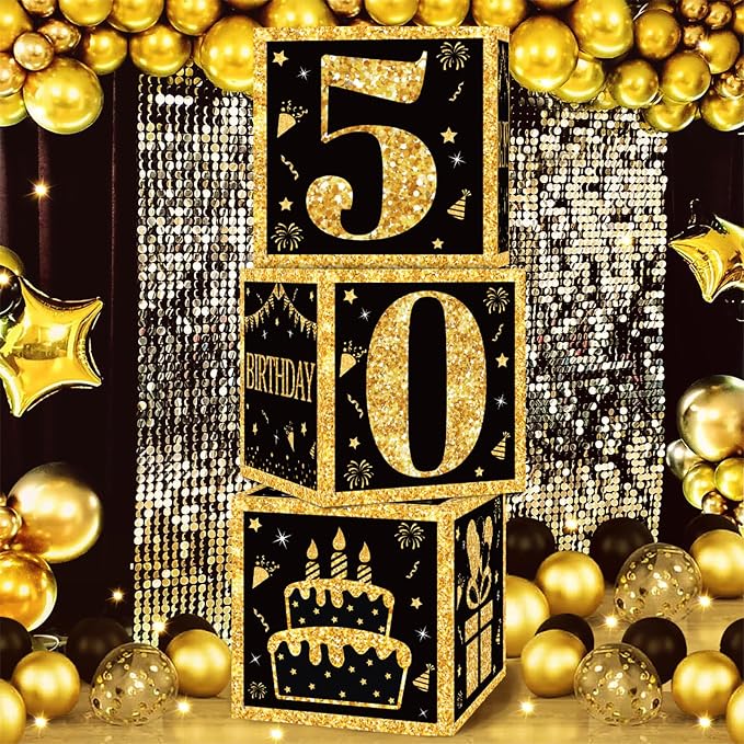 DataMoon 50th Birthday Decorations Boxes - Image 3