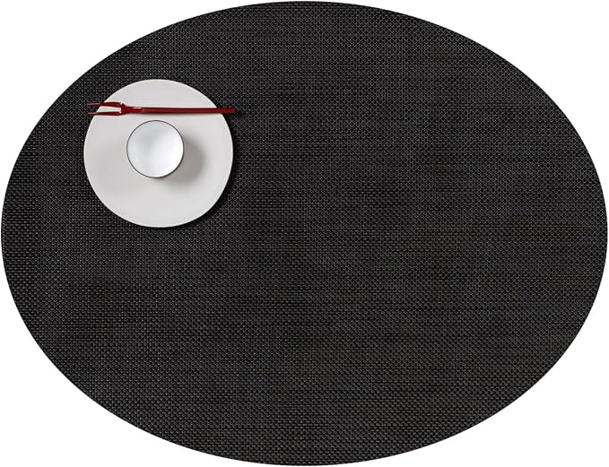Chilewich Mini Basketweave Placemats, Woven Oval Placemats Set of 4 | Reusable by Chilewich