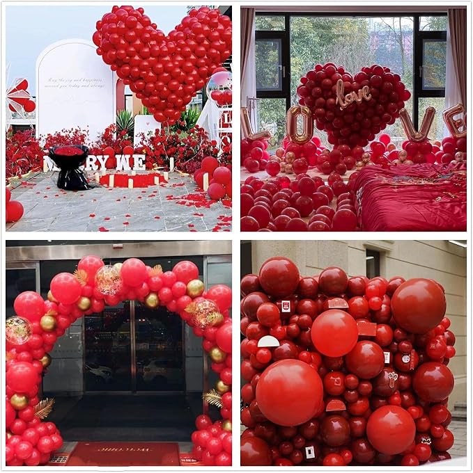 412pcs Red Balloons 18 12 10 5 Inch Red Balloon Garland Arch Kit Different - Image 6