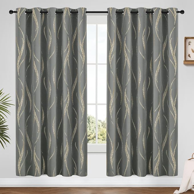 Yakamok Grey Light Blocking Curtains - Image 2