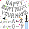 Silver Happy Birthday Balloon Banner Set -16" Foil Letters Balloons | 76pcs by Awfrky-AllforYou