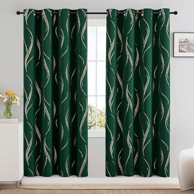 Yakamok Emerald Green Blackout Curtains - Image 2