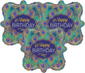 Set of 3 Happy Birthday Peacock Feather Party Balloon Bundle by ArtisanOwl