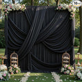 50ft×12ft Black Backdrop Curtain by PartyVillage