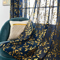 Sutuo Home Navy Blue Sheer Curtains 96 Inches Long 2 Panels Set, Privacy Window by SutuoHome