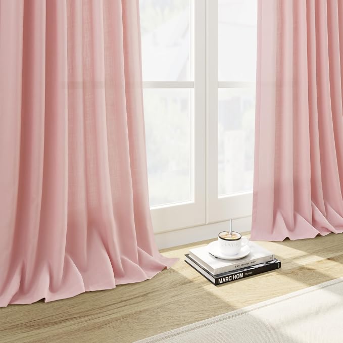 Pink Curtains 63 Inches Long 2 Panel Sets - Image 6