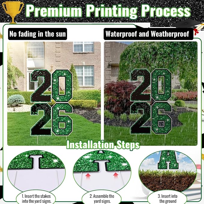 Graduation Yard Signs Class of 2026 Decorations, 2026 Sign - Image 6