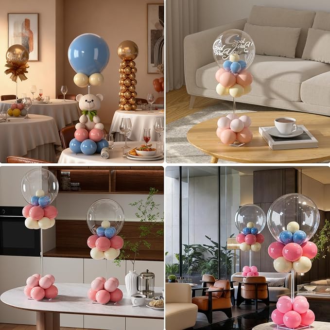 12 Pack Clear Acrylic Balloon Stand 15.75 inch Party Centerpiece Kit - Image 6