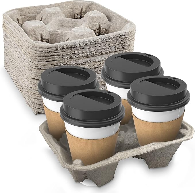 MT Products Pulp Fiber 4 Cup Drink Carrier 8-32 oz. - Image 2