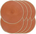 Round Placemats Set of 8, Woven Table Mats, Thin Edge, Dark Orange | Braided by Noctiflorous
