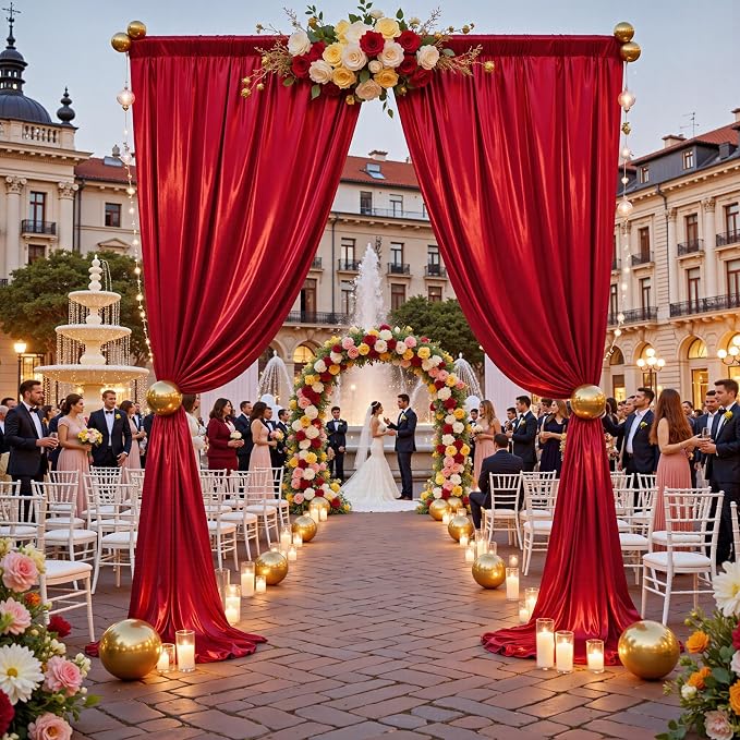 10x10FT Red Sequin Backdrop Curtain - Image 8