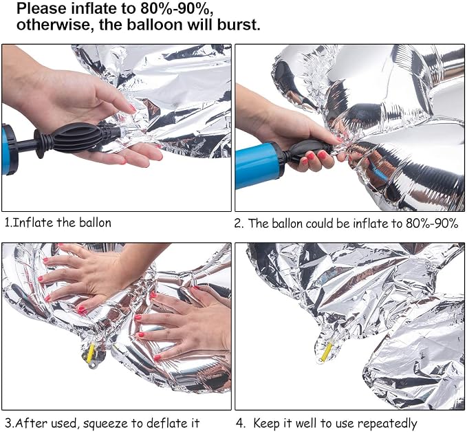 Single Aluminum Hanging Foil Film Silver Letter Balloons H 40 Inch | - Image 2