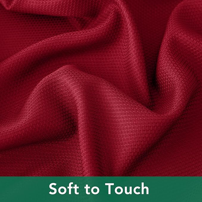 Biscaynebay Textured Fabric Christmas Rectangle Table Cloth 90x132 Inch, Red Water Resistant Tablecloths for Dining, Kitchen, Wedding and Parties, Machine Washable