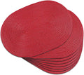 Placemats Set of 8, Woven Oval Braided Dining Table Mats | 12 x 17.5 Inch Size by Noctiflorous
