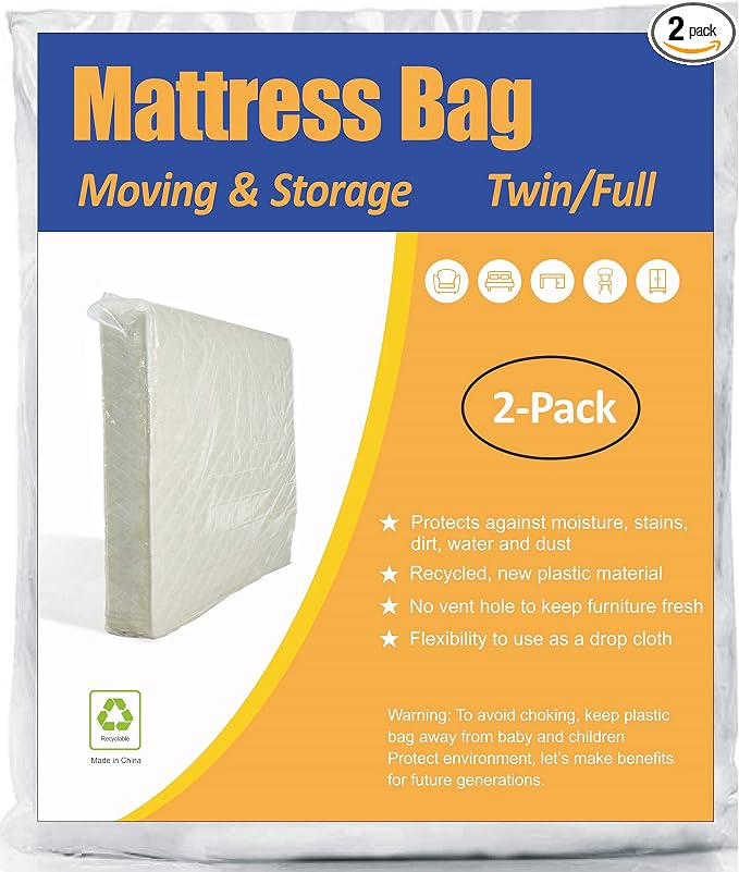 ComfortHome Mattress Bag for Moving and Storage, Twin and Full Size, 2 Pack by ComfortHome