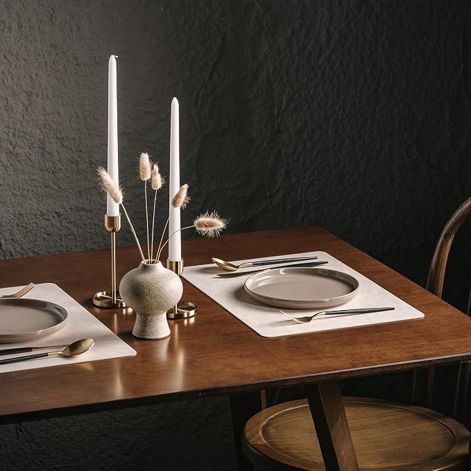Placemats Set of 8, DOLOPL Reversible Dual-Color Faux Leather Place Mats - Image 5