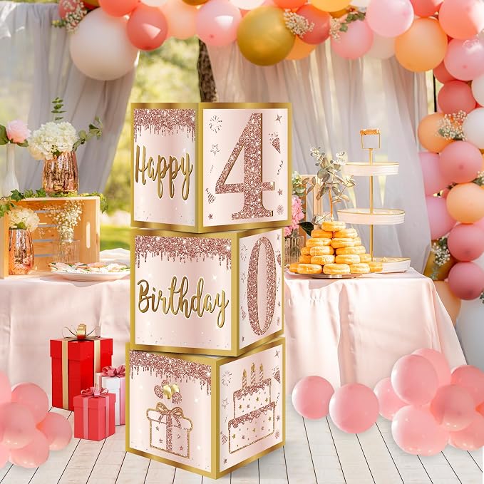 Guiruiy 3Pcs 40th Birthday Decorations Balloon Gift Boxes - Image 4