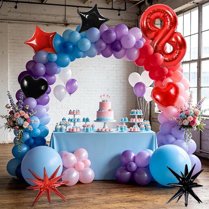 TONIFUL 8th Birthday Balloons Kit 40 Inch Red Large Number 8 Foil Balloon | - Image 6