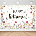 Happy Retirement Banner Wildflower Themed Happy Retirement Party Decorations by AVEZANO