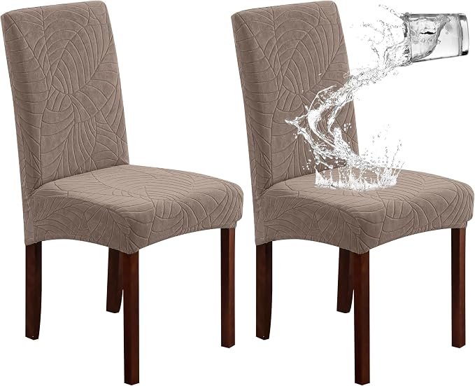 Waterproof Dining Chair Covers Set of 2 Parsons Chair Slipcovers | Double by Genina