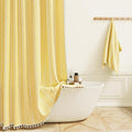 72x78 Long Boho Farmhouse Linen Heavy Duty Shower Curtain Set, 330GSM Linen by ShowerCurtain