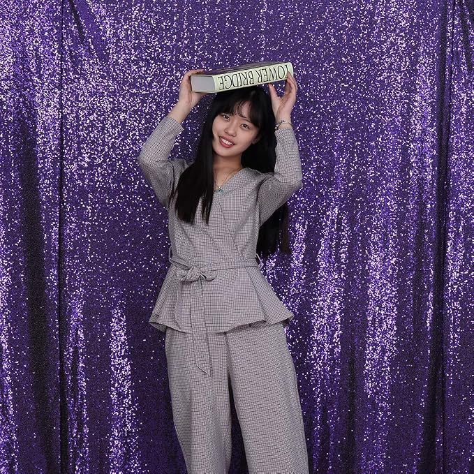 Eternal Beauty Purple 3mm Sequin Backdrop 7x7 Ft - Image 5