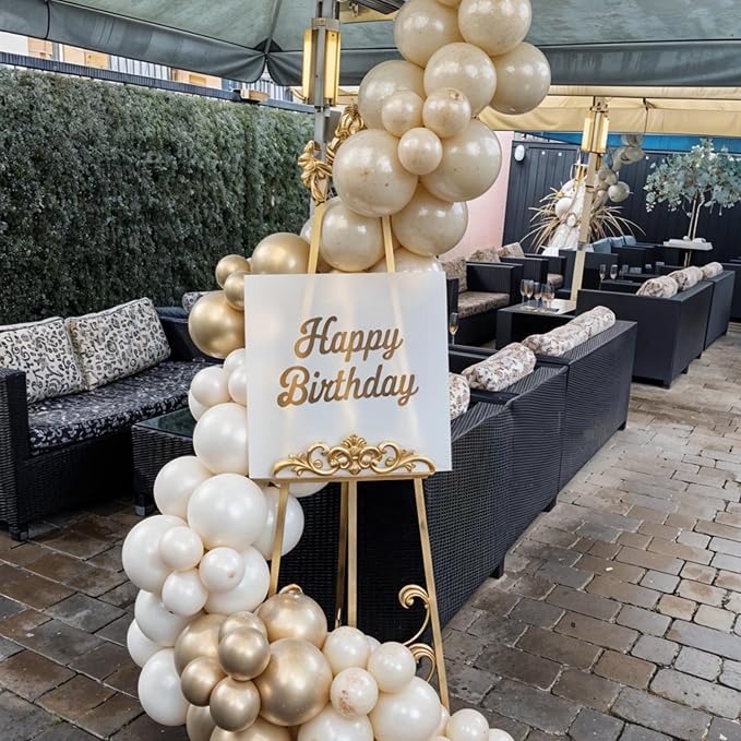 60PCS Pearl White Balloons, 12 Inch Double Stuffed Ivory Sand White Latex - Image 5