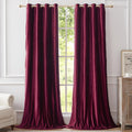 Velvet Burgundy Grommet Blackout Curtains 84 inch Length by ModernShinyVelvetCurtains