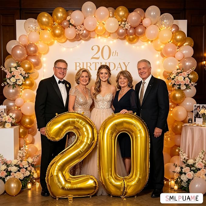 40 inch Number Balloon 0-9 Gold Large Number 0 Balloons, Digital Balloons - Image 4