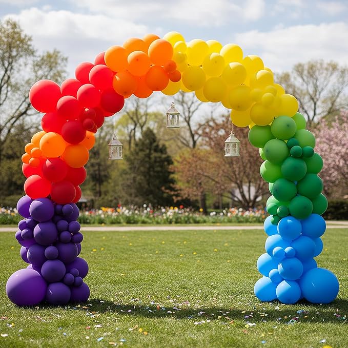 RUBFAC Rainbow Balloon Arch Kit 129pcs Different Sizes 18 12 10 5 Inch | Latex - Image 8
