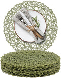 AHHFSMEI Paper Braided Round Placemats Set of 12 Natural Non-Slip Heat by AHHFSMEI