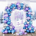 HILAVO Blue Purple Silver Balloon Arch Kit Snowflake Balloons Garland by HILAVO