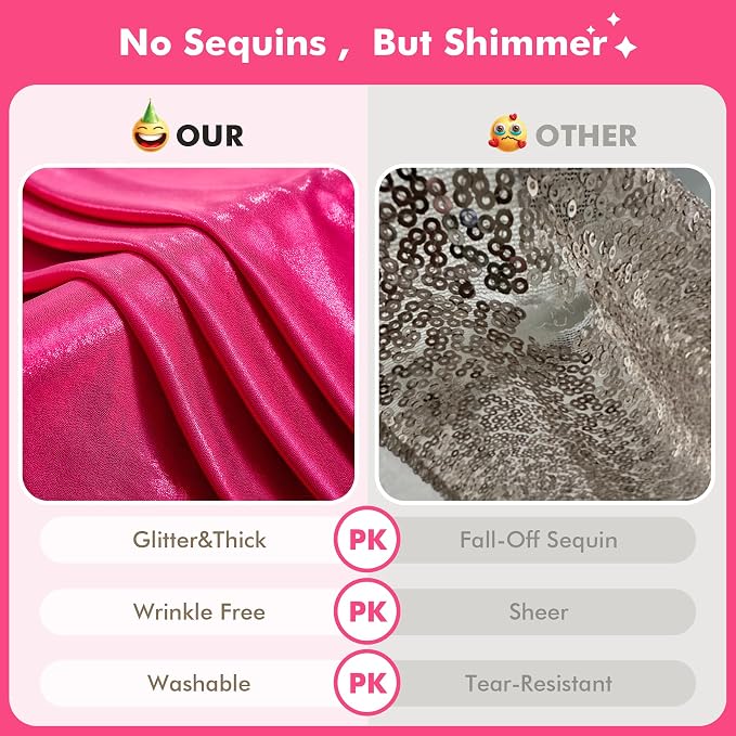 30x10ft Shimmer Hot Pink Sequin Backdrop Curtain - Image 4
