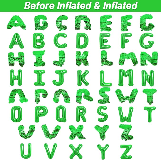 LIOZEOKUN Letter Balloons 16 Inch Alphabet A-Z Mylar Foil Balloons 2 Set - Image 3